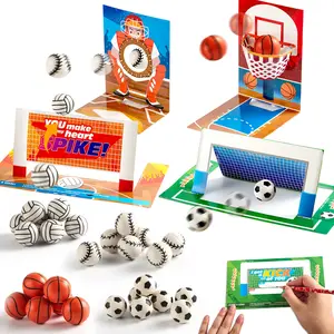 28Pcs Soccer Football Volleyball Basketball with Kids Valentines Cards 2025 Valentine Exchange Cards