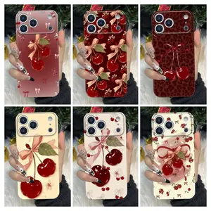 Cherry & Bow Aesthetic Phone Cases – Cute Retro-Inspired Designs with Leopard & Floral Accents Phone Case For iPhone 17 16 15 14 13 12 11 PRO PLUS MAX Phone Case #JKFLKYT1