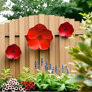 Flower Pattern Wall Decor, Outdoor Wall Art, Perfect Accent for Privacy Fence or Spring/Summer Display, Outdoor Decoration, Garden Decorations