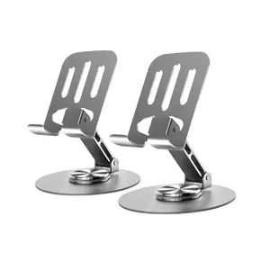 2-Pack Adjustable 360° Rotation Metal Phone & Tablet Stand – Multi-Angle Non-Slip Holder for iPhone, Android, and Tablets