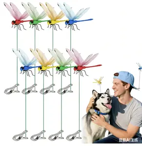 12 Pack Dragonfly Clip,3D Dragonfly Garden Stakes Decor,Fly Deterrent,Dragonfly Humming Bird Stakes,Deer and Horse,Bird and Fly Scare Devices for Indoor Outdoor Garden