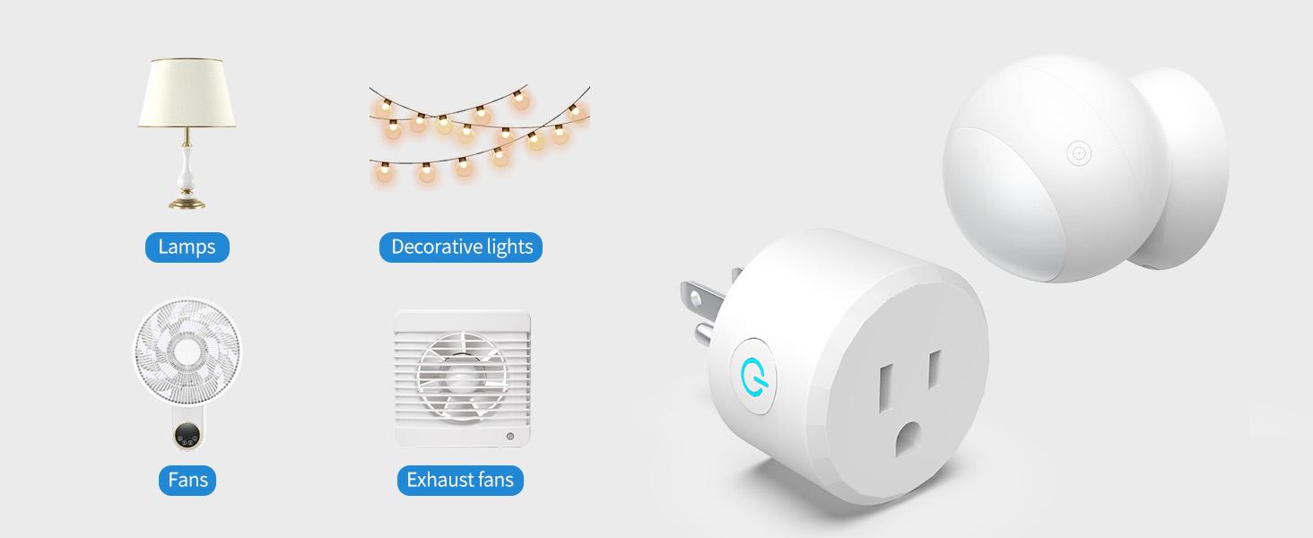 Wireless Motion Sensor Outlet with Timer, Plug-N-Play PIR Motion Activated Switch, Indoor Motion Detector for Lights & Exhaust Fan (110V-120V) of Bathroom, Garage, Laundry Room