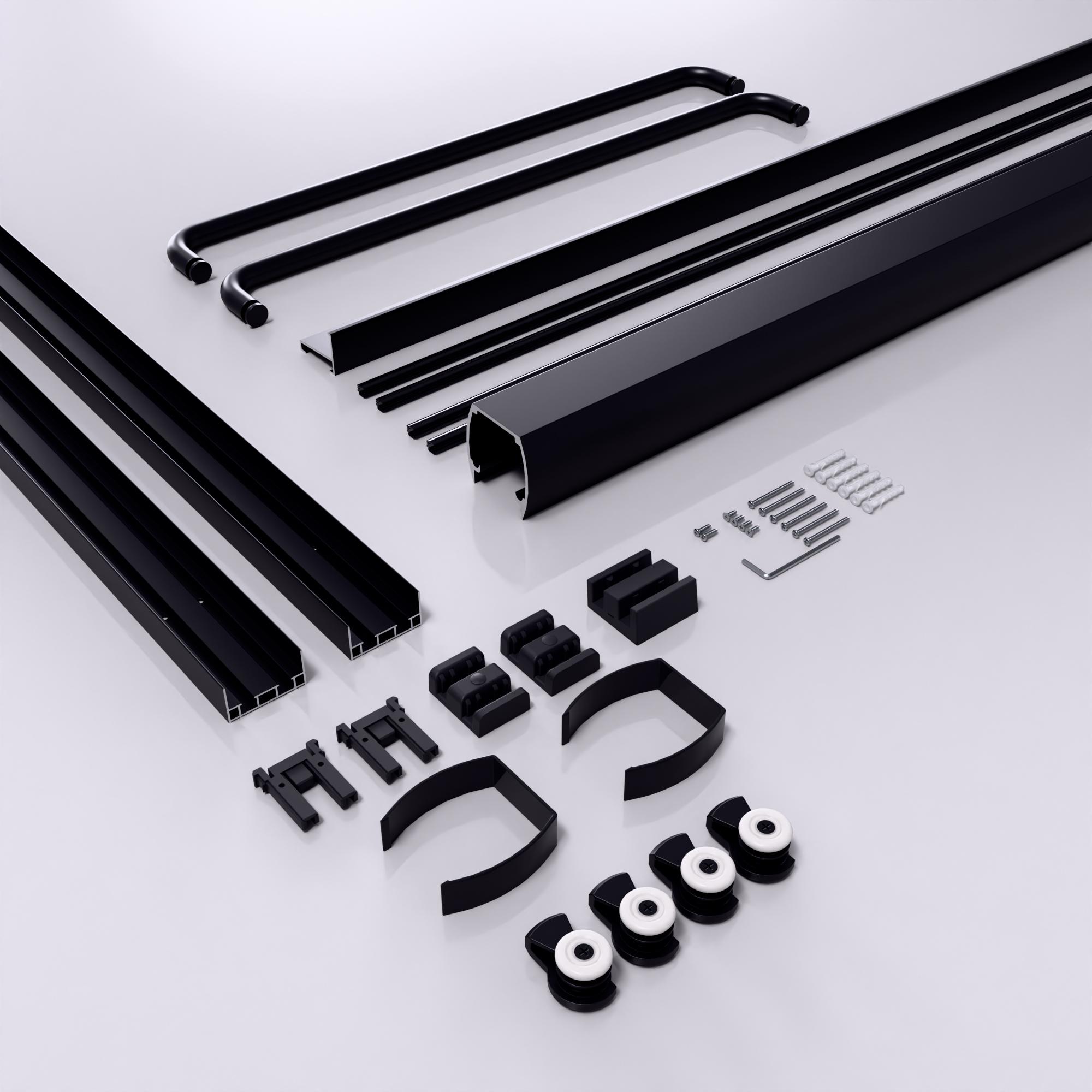 56"-60"W x 72"H Semi-Frameless Double Sliding Shower Door with 1/4" (6mm) Thick SGCC Tempered Glass | Adjustable Width Bypass Shower Door | Heavy Duty Sliding Bathroom Enclosure | Chrome Finish, Easy Glide Track