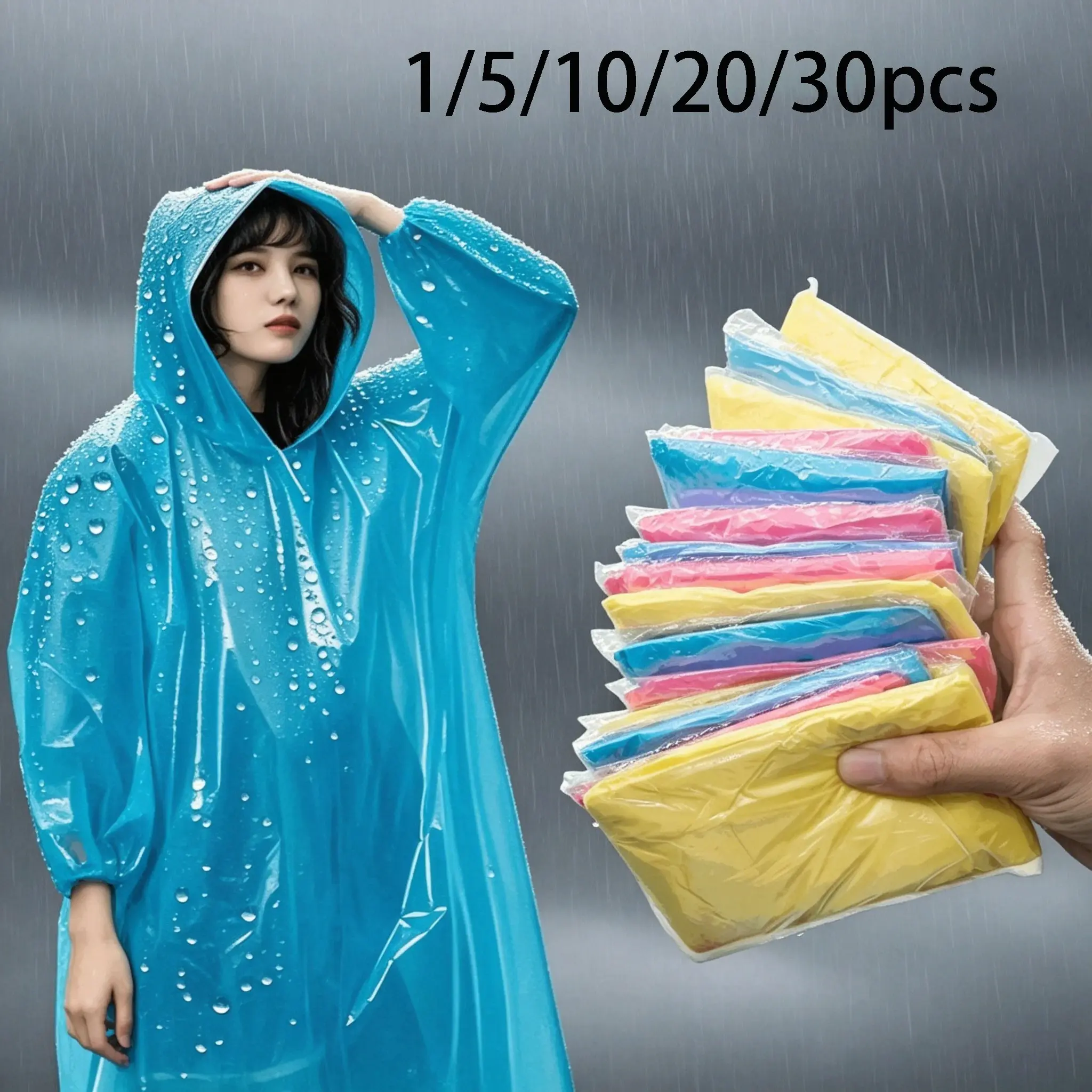 Portable Disposable Raincoat, Lightweight Adult Poncho, Transparent Waterproof Rainproof Coat, Ideal for Camping, Hiking, Fishing, Climbing, Rainy Day, Rainy Season