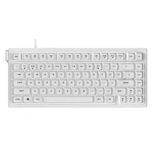 AJAZZ AF82 wired film keyboard with high aesthetic value of 75% layout, volume adjustment knob with 82 keys, ergonomic design, office keyboard with silent structure supporting multiple systems, suitable for e-sports games and office work