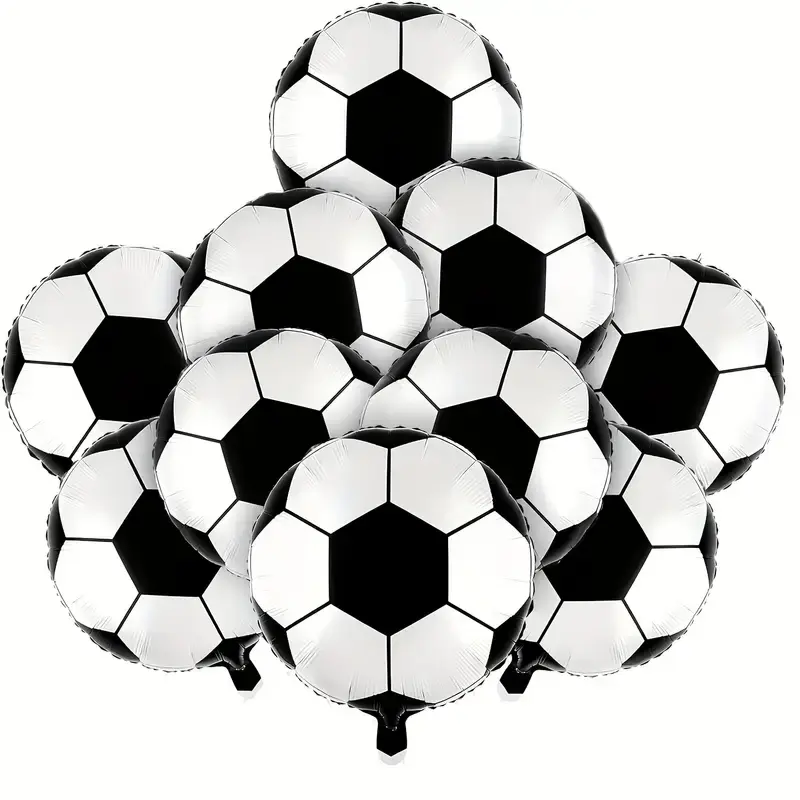 10pcs 18in Round Football Theme Foil Party Balloons & Garland Arch Kit, Balloon Decorations Kit for Soccer Party, Wedding Decor