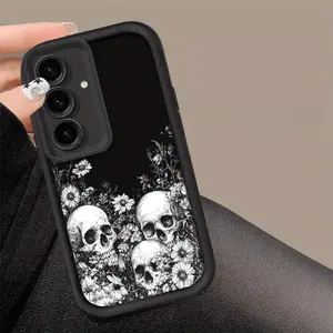Sketch Flower Skull New Phone Case for Samsung Galaxy S26 S25 S24 S23 S22 S21 Fe Plus Ultra A13 A14 A15 A16 A17 A33 A34 A35 A36 A52 A53 A54 Note20 Protective Cover