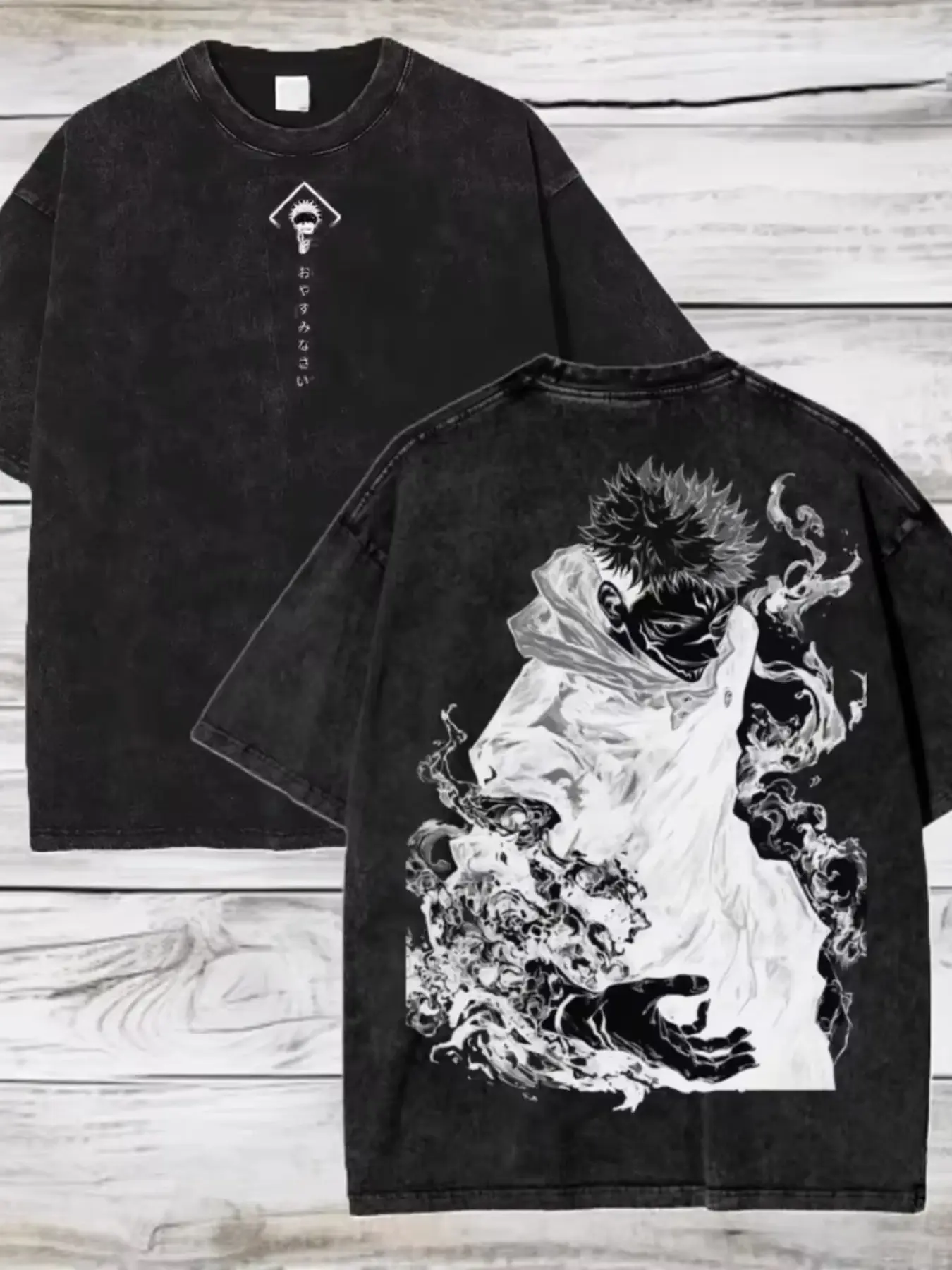 Boku No Hero Academia Theme Washed Vintage Fitted T-Shirt, Tiger Shouta Ochako (two-Faced Sukuna Form), Japanese Manga Series