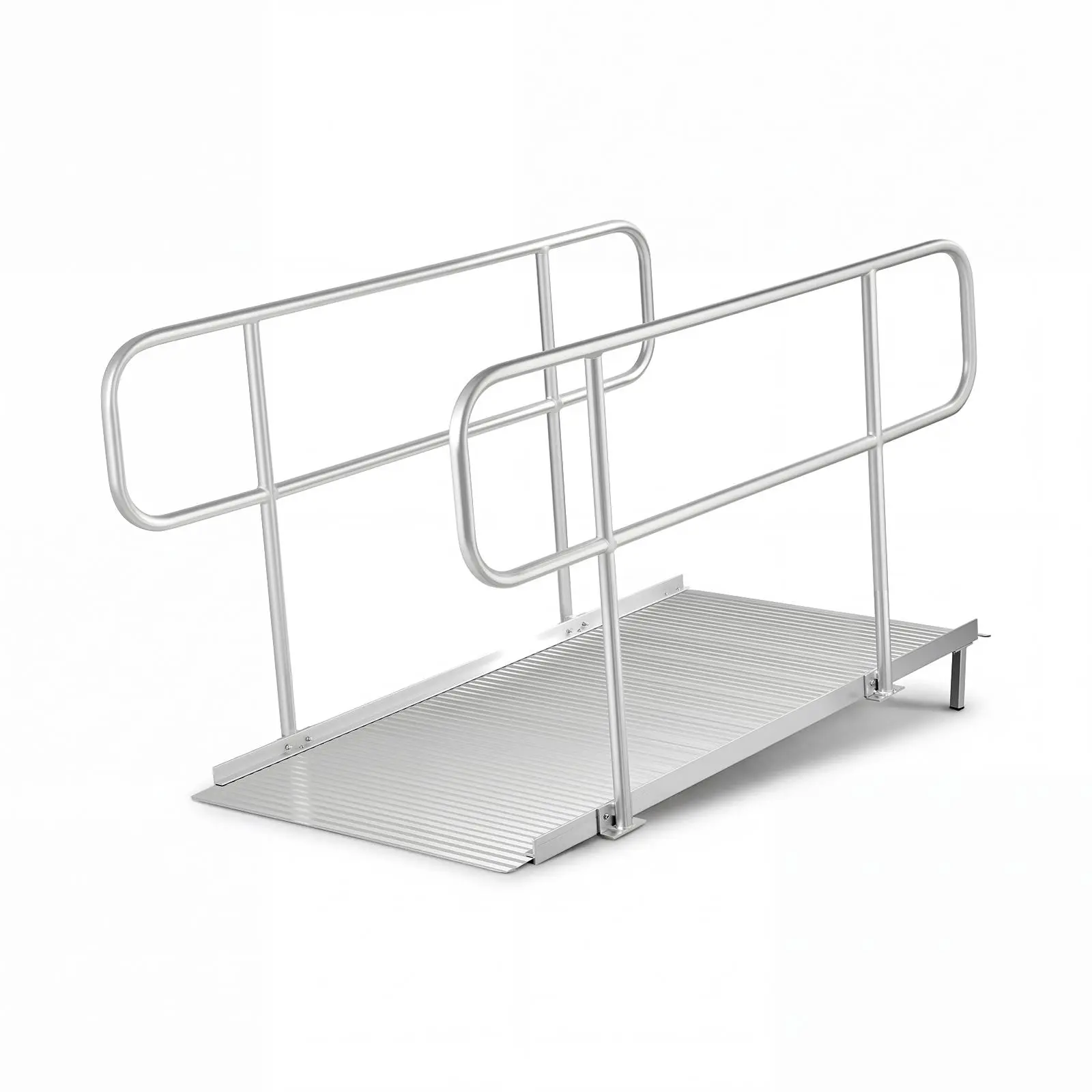 【Summerfinds】VEVOR Wheelchair Ramp with Handrails71.1 x 32.7 inHeavy Duty Wide Aluminum Wheelchair Ramp with Adjustable Legs1000 lbs CapacityPortable Threshold Ramps for Home StepsStairsDoorwaysCurbs