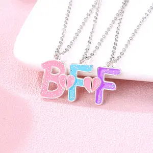 BFF letter pendant necklace love stitching clavicle chain good friend set jewelry