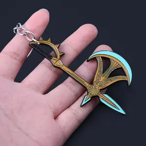 Seven Deadly Escanor Axe Opener Keychain Nanatsu no Taizai Divine Axe Rhitta Keyring Men Love Beer Key Holder Gift Accessories