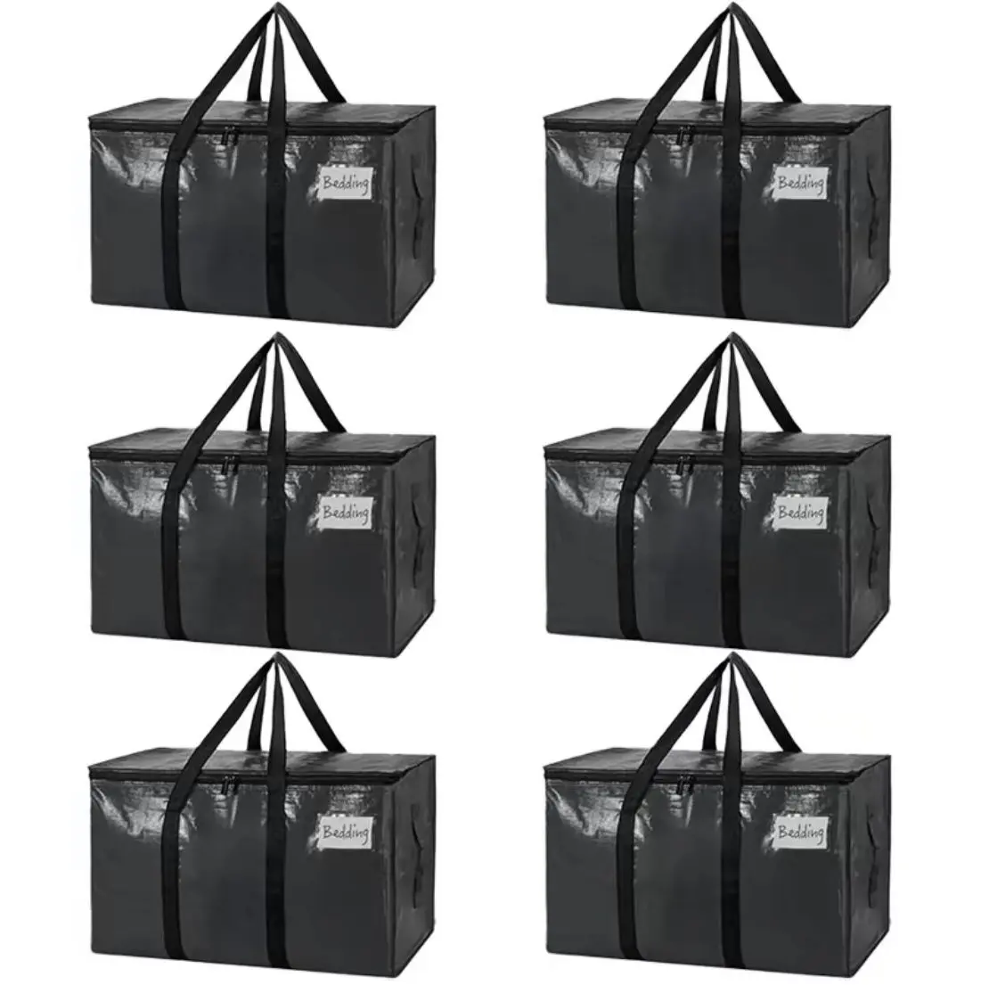 24-Gallon Extra Large Heavy Duty Foldable Multifunctional Storage Bag - Waterproof Organizer, Zippered Organizer, Heavy Duty Pouch, with Carrying Handles, Tag Pocket for Outdoor Camping, Large Storage Bags, Open‑Top Quick Load