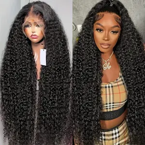 Gabrielle Hair 180% Density Jerry Curly 13X6 HD Lace Front Wig   Pre-Plucked Brazilian Virgin Human Hair With Baby Hair  Natural Hairline  Kinky Curly Texture Full   Voluminous Look For Women Afro WeeklyDeals