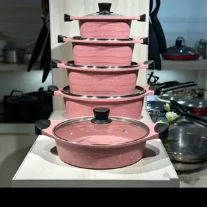 Luxury Purple Nonstick Pot Set 19-piece kitchen