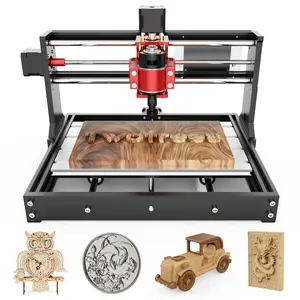 Twotrees 3018 Pro CNC Milling Machine, Upgraded Main Control Board And Metal Spindle Chuck, 3-axis CNC Milling Machine For Engraving Plastic, Acrylic, Nylon, PCB, PVC, And Carbon Fiber Boards, XYZ Axis Working Area 300x180x45mm (11.81x7.08x15.741 Inches)