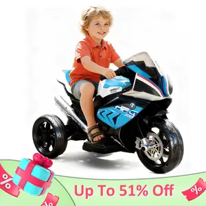 【Phivilla Home】12V Kids Electric Motorcycle,  Ride on Toy for Toddlers Battery Powered 3-Wheel Stable Design with Horn, Music & LED Lights