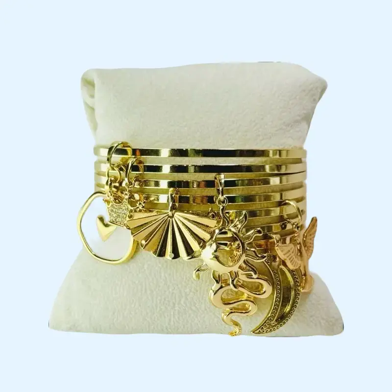 Orisha Obatala Gold Laminated Semanario Bracelet for Harmony and Serenity Yoruba Tradition Spirituality Boho Style Beaded Adjustable Cuffs