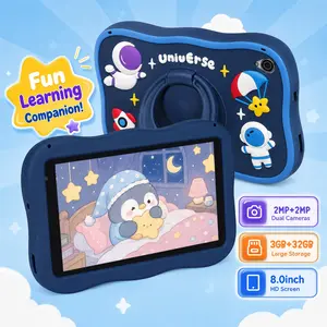 8-Inch Android 10 Kids Tablet, 3gb+32GB Storage, Parental Control, Web Browsing, Learning Games, Drawing Tools, Music Player, E-Reader, Shockproof Case, Dual Cameras