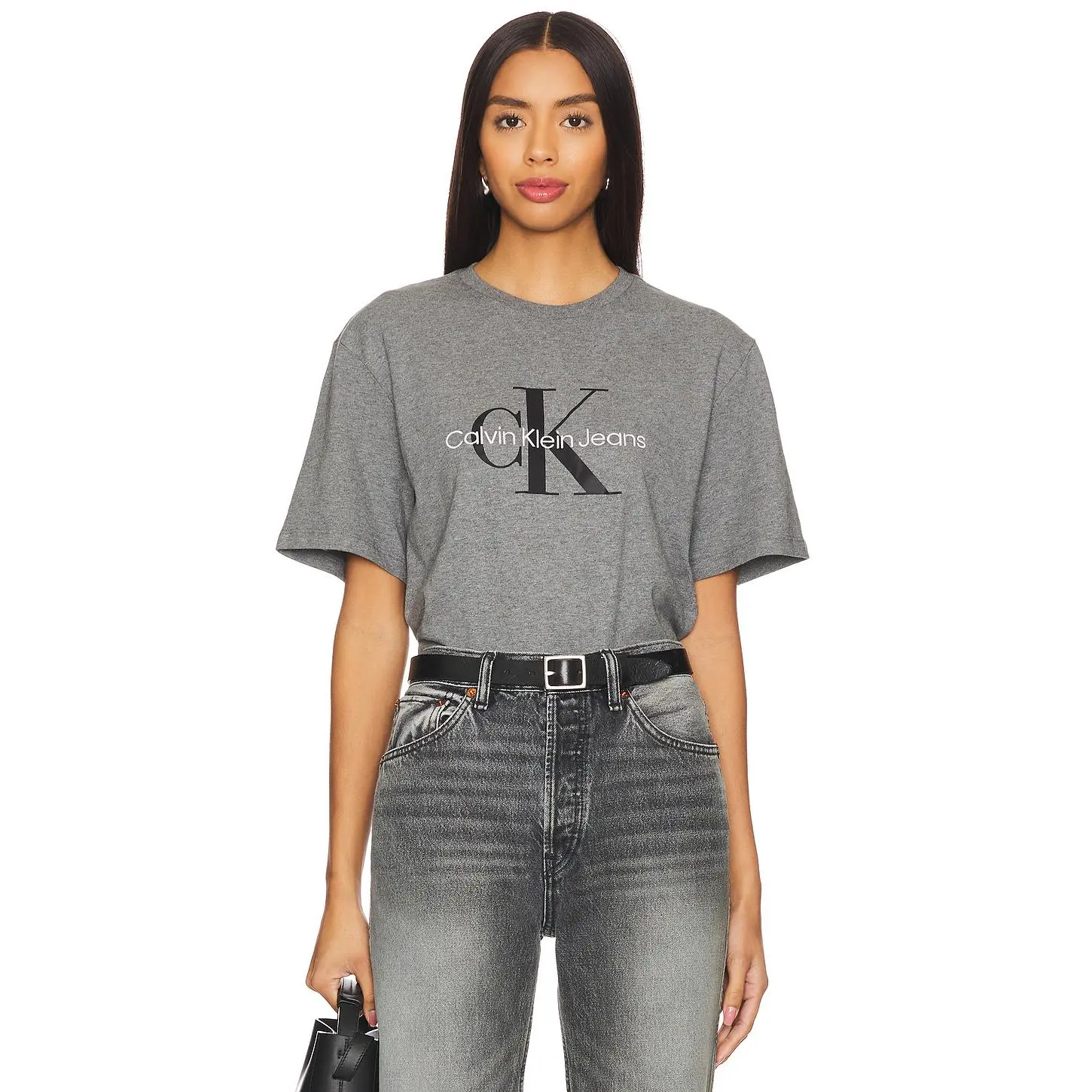 Calvin Klein Short Sleeve Hero Monologo Tee in Grey Heather Unisex