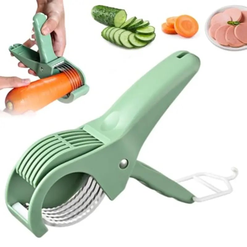 Multi-Functional Fruit & Vegetable Slicer, Durable Vegetable Slicer, Sharp Rust-Proof Non-Stick Blade Cutter, Kitchen & Restaurant Tool for Banana, Cucumber & Sausage