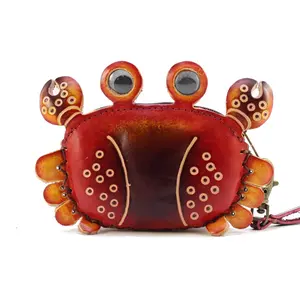Genuine Handmade Genuine Leather Crab Wristlet / Coin Purse / Wallet / Coin Bag / Cartoon Animal Small Bag