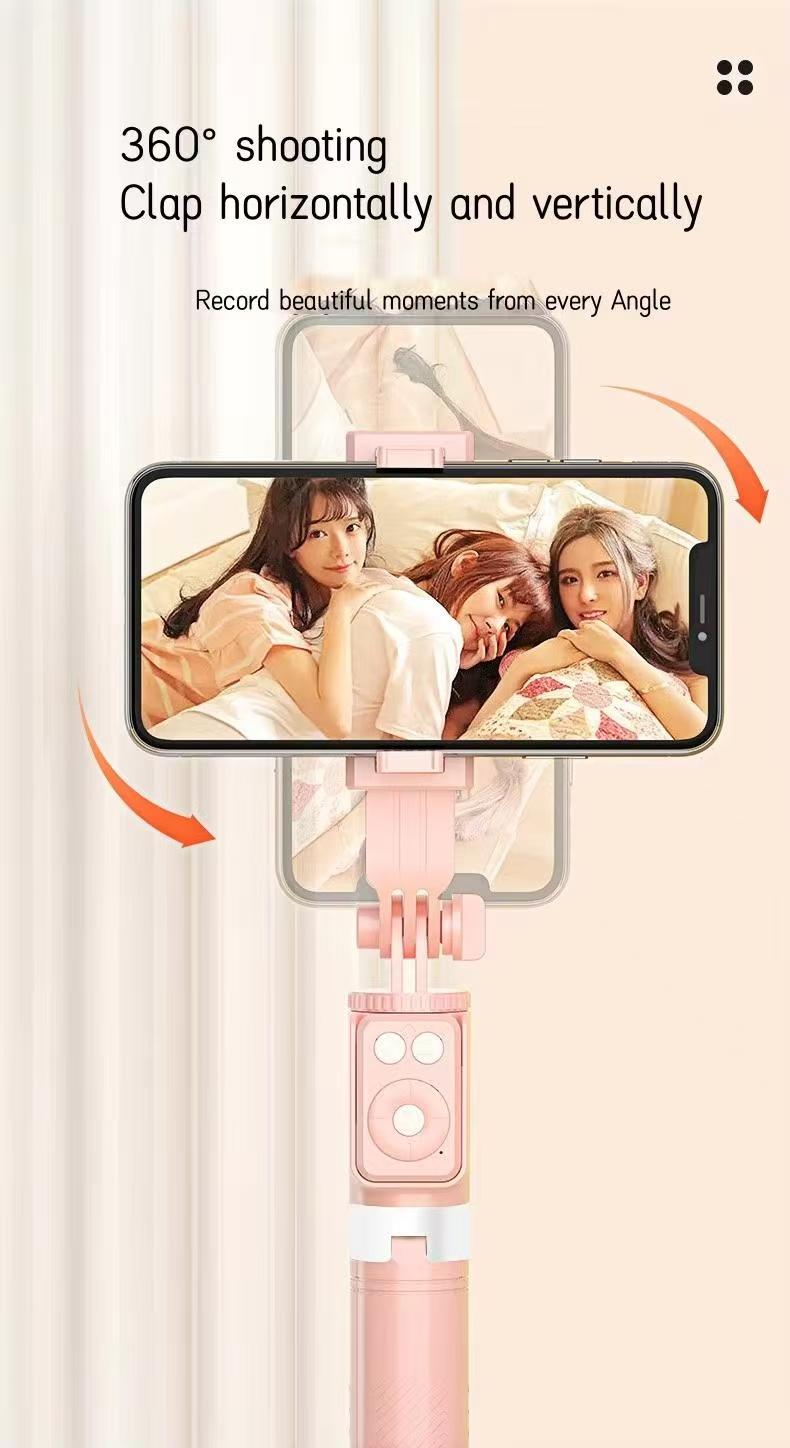67 Selfie Stick Tripod with Ring Light 360°Rotation, Dual Fill Lights, Selfie Light, Wireless Remote for iPhone Android phone tripod for Vlog stand content Gifts,back to school