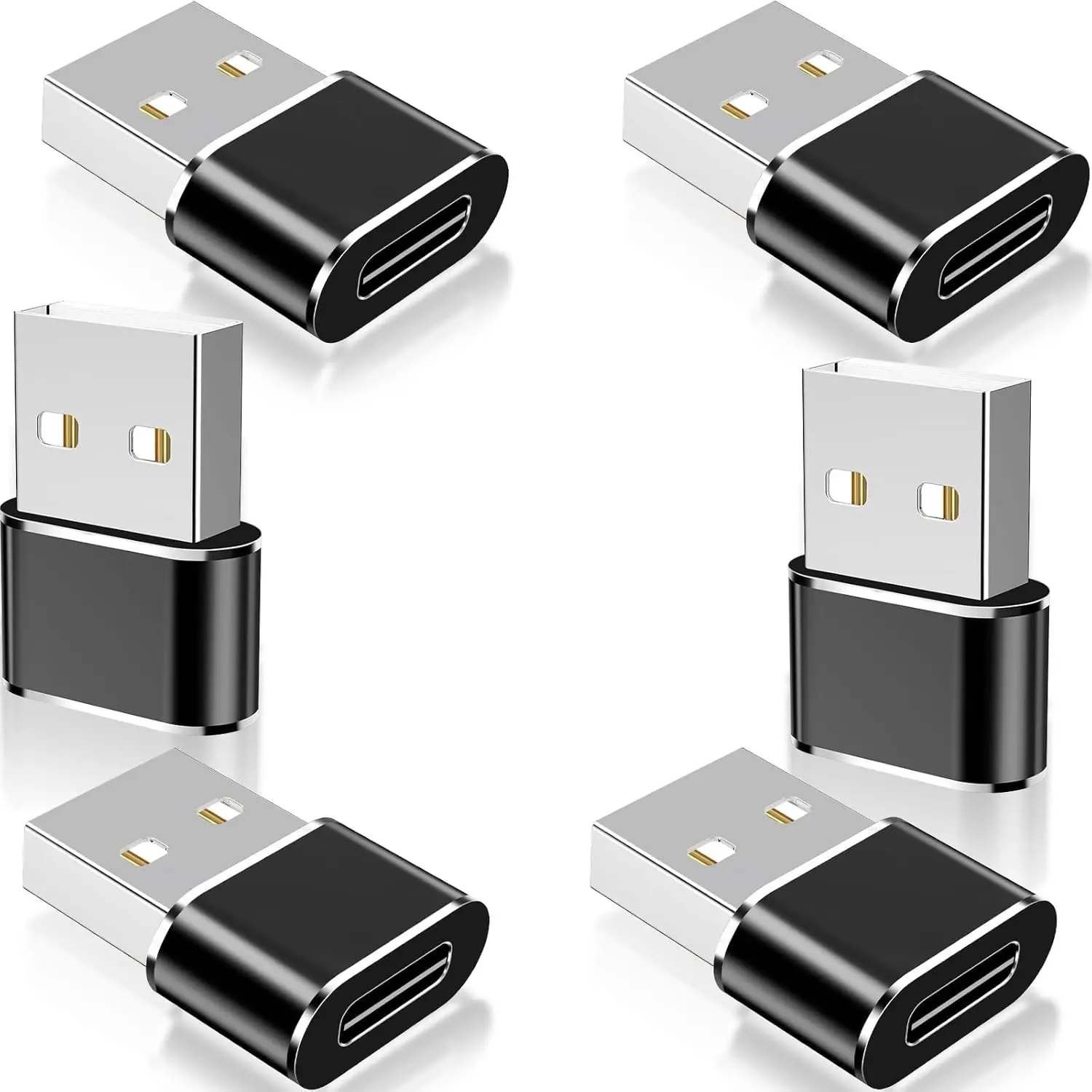 SGElectronix 6-Pack Compact Design USB C 3.1 Female to USB 3.0 Type A Male Adapter, High-Speed Charger & Data Sync Connector for Smartphones