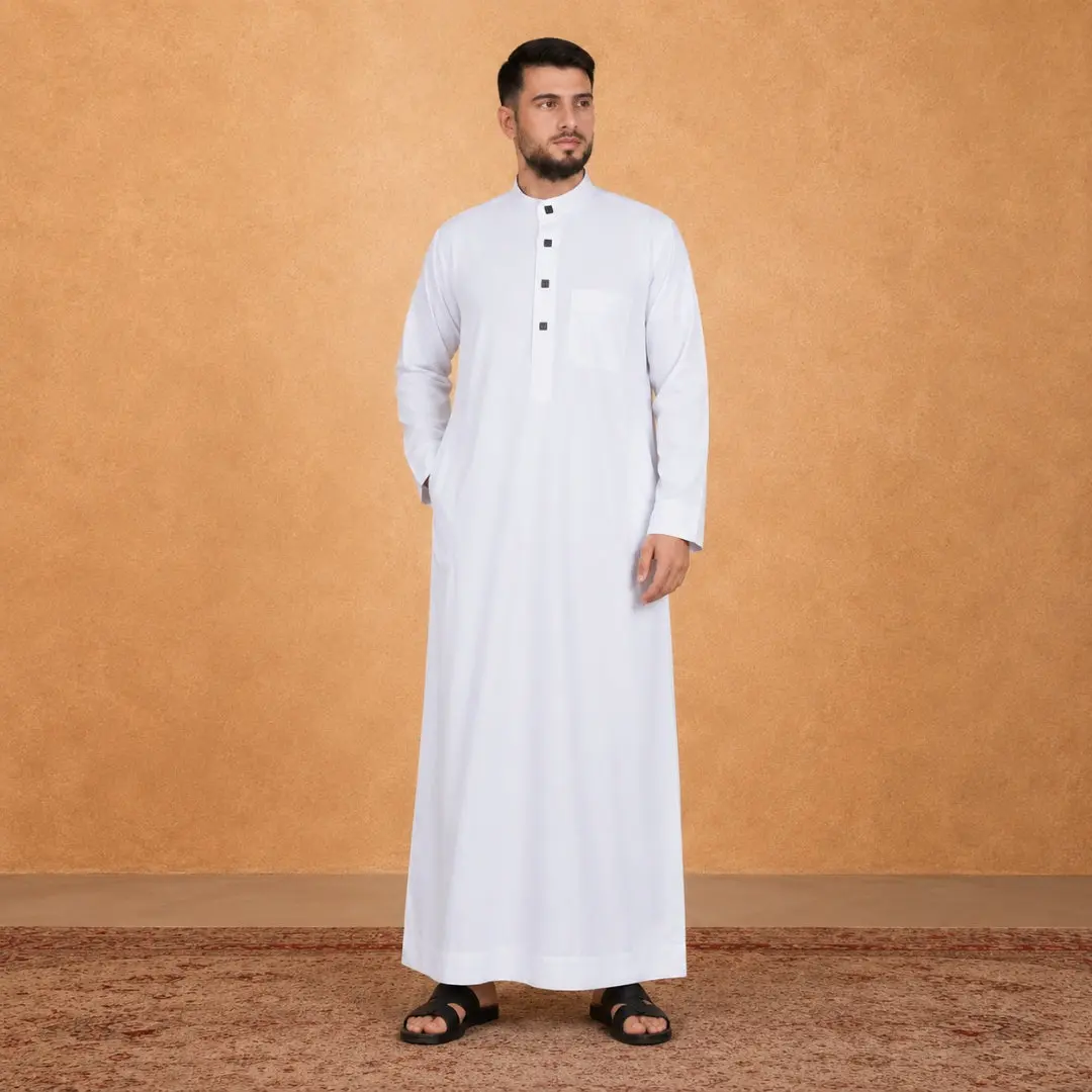 Classic Sapphire White Thobe - Men