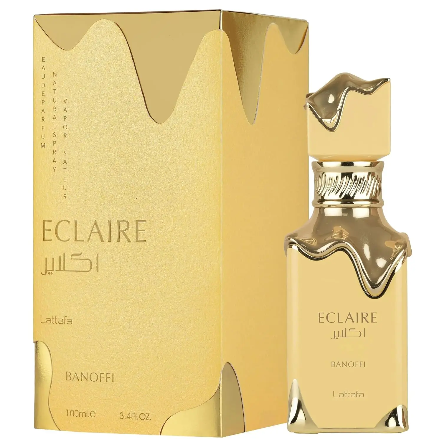 Lattafa Eclaire Banoffi for Women 3.4 Ounce (100ml) Eau De Parfum Spray Perfume Fragrance Floral Fruity, Gourmand Fragrance, Female