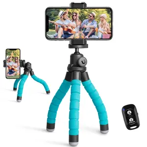 Ubeesize Portable Tripod Stand with Wireless Remote & Clip, Flexible Phone Holder for Video Recording
