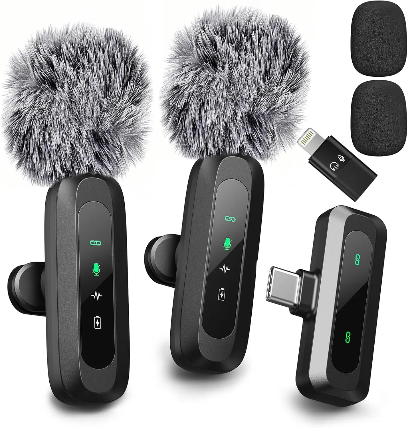 Wireless Mini Lavalier Microphone with Noise Reduction & Plug-and-Play, Portable USB-C Lapel Mic for iPhone 15/16, iPad, Android, Video Recording, Vlog
