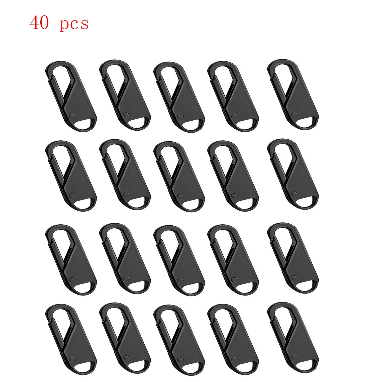 Metal Zipper Pull Replacements - Handles Zippers, Easy to Apply & Secure Bag Repairs Tool, Prevents Unexpected Opening, Maintains Item Integrity for Luggage, Jackets, Purses (40 PCS) Sewing Accessory