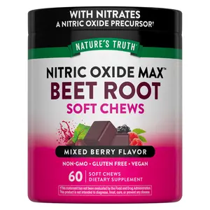 Nature's Truth Beet Root Chews - With Nitric Oxide - For Men & Women - Mixed berry Flavor - 60 Count - Vegan, Non-GMO & Gluten Free Supplement