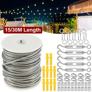 PVC Coated Steel Wire Rope Coil – Rust-Resistant and Wear-Resistant Coating, for Tent Guy Lines, Garden Plant Trellises, Balcony Railing Safety Lines and Temporary Fence Tensioning