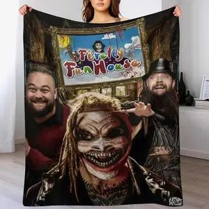 The Blanket with Retro Bray Wrestler Wyatt Theme Print Is Soft Comfortable and Durable Perfect for Home and A Gift for Wrestling Fans 60*50