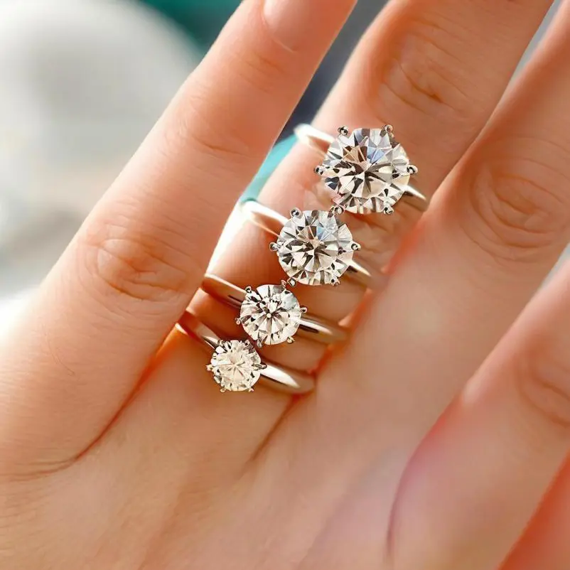 Unisex 1 Carat Silver-Plated D Color VVS1 Round Cut Cubic Zircon Ring, Classic Elegant Costume Jewelry, Easy-Match Gift for Birthday, Everyday Wear, Cubic Zirconia, Fine Jewelry