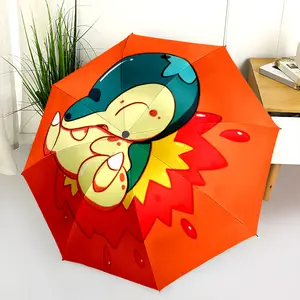 Cartoon Cyndaquil theme Umbrella, portable and foldable design, 8 ribs, a casual accessory for Halloween, Christmas, and birthday gifts, Umbrella Decoration. Y251125268