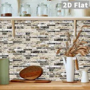 Modern Peel & Stick Backsplash Tiles, Removable Decorative Backsplash, Home Backsplash, Striped Marble Waterproof Stickers, DIY Easy for Kitchen Bathroom, Apartment Friendly, 12/24/48 Sheets