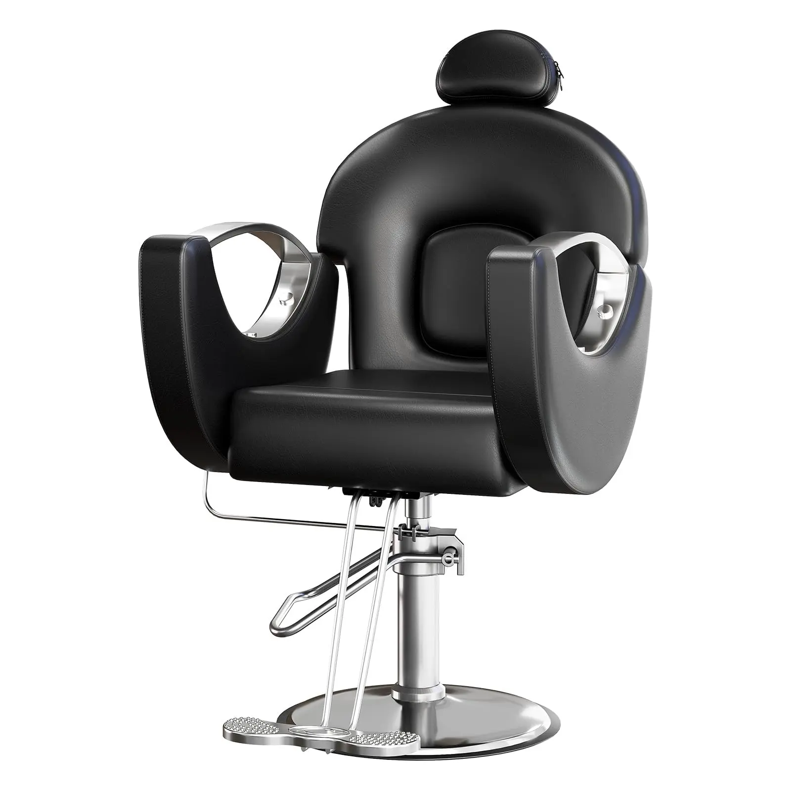 Garvee Premium Barber Chair - 360° Swivel Reclining Barber Salon Chair with Heavy-Duty Hydraulic Pump, Commercial Salon Equipment for Hair Stylists, Black, Barber Salon Chairs