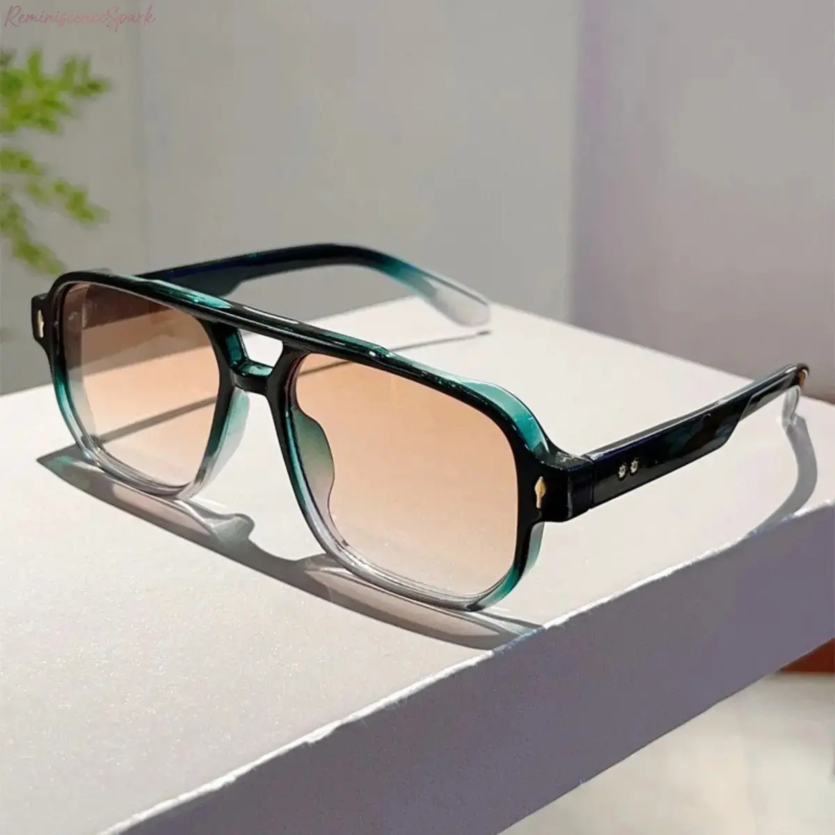 Women’s 2026 Retro Pilot Tinted Lenses Sunglasses - European-American Double-Beam Small Frame, Unique Arrow Rice Nail Detail, Casual Vintage Sports Eyewear for Everyday Outdoor Use