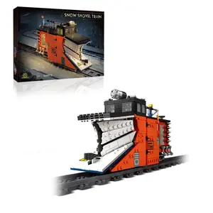 Vintage Steam Train Snow Plow Model Building Kit, 945pcs Train Head with Tracks and Lights, Ideal for Kids Aged 12+, Collectors' Choice
