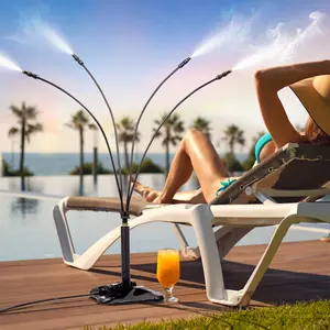 HOMENOTE Black Misting Cooling System Outdoor Mister: Stand Cooling System Upgraded Spray Nozzles Cooling Mister for Outside Patio Beach Pool Leisure Patio Cooling, Garden Greenhouse Watering