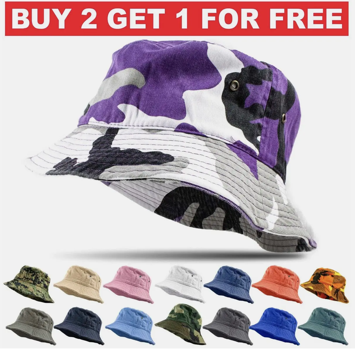 Bucket Hat Cap Cotton Fishing Boonie Brim visor Sun Safari Summer Men Camping