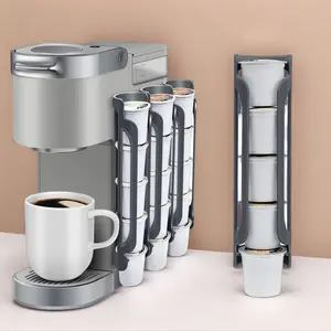 K Cup Holder for Keurig Coffee Pod Holder for Counter Small Space Wall Mount 2PC Expandable Capacity 5 Capsules Easy Install High Quality Plastic Save Space Convenient Expandable