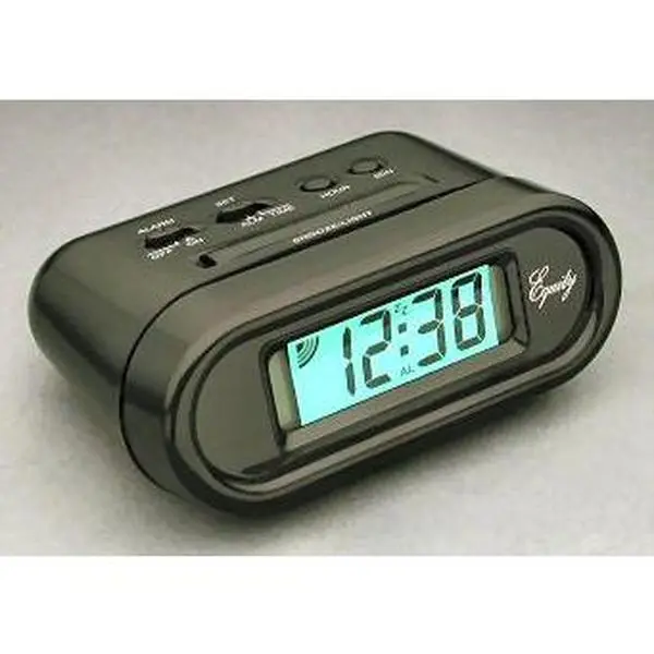 212 MAIN Backlit LCD Digital Alarm Clock (Model 31003P BLK) - Black, Home Digital Clock Decor with Alarm Function, Snooze Feature