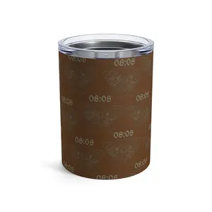 Brown Tumbler 10oz, Angel Number 808 Accept Yourself, Numerology Gift, Positive Energy Cup, Manifestation Gift, Law of Attraction Gift