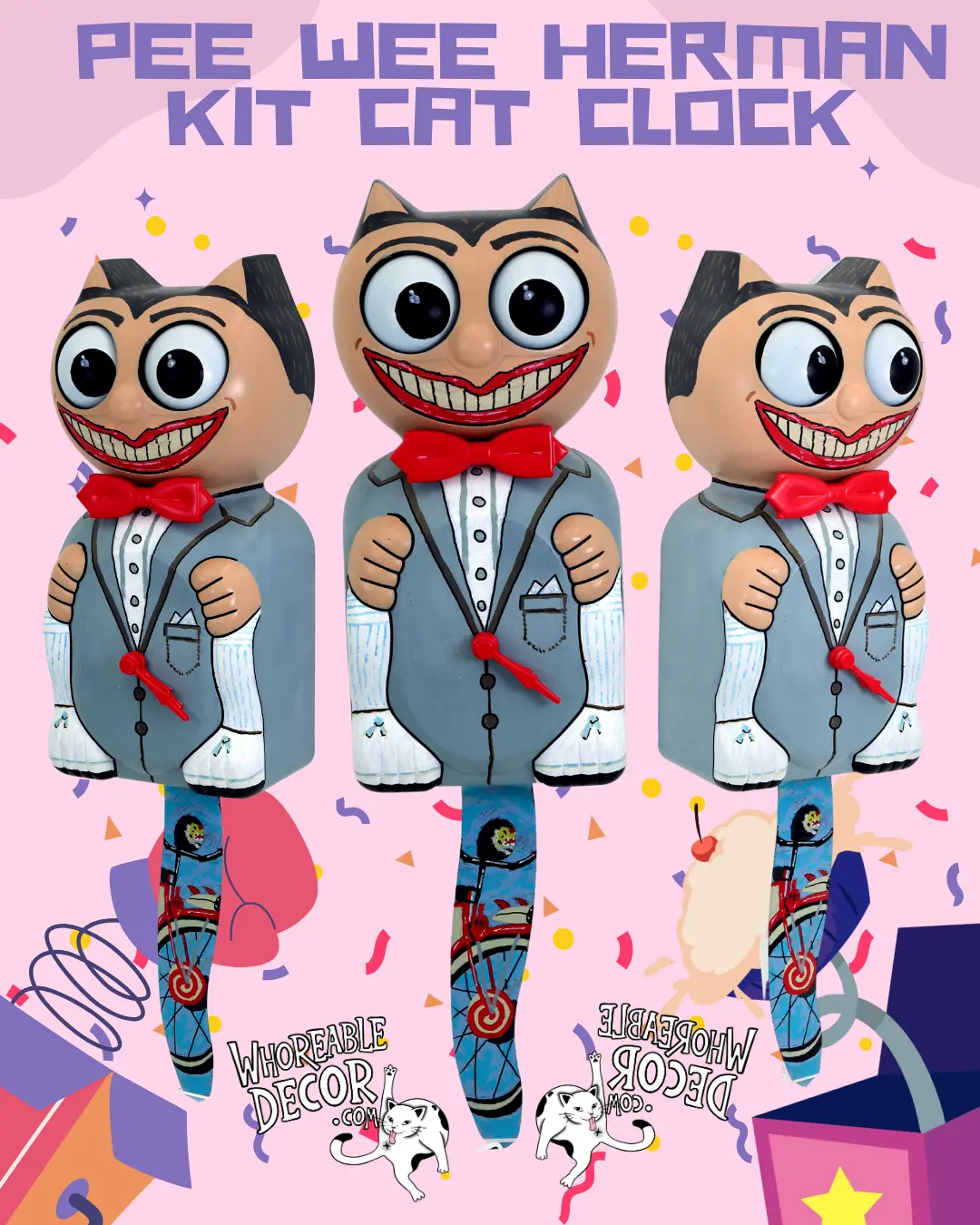 Pee Wee Herman - Custom Kit Cat Clock