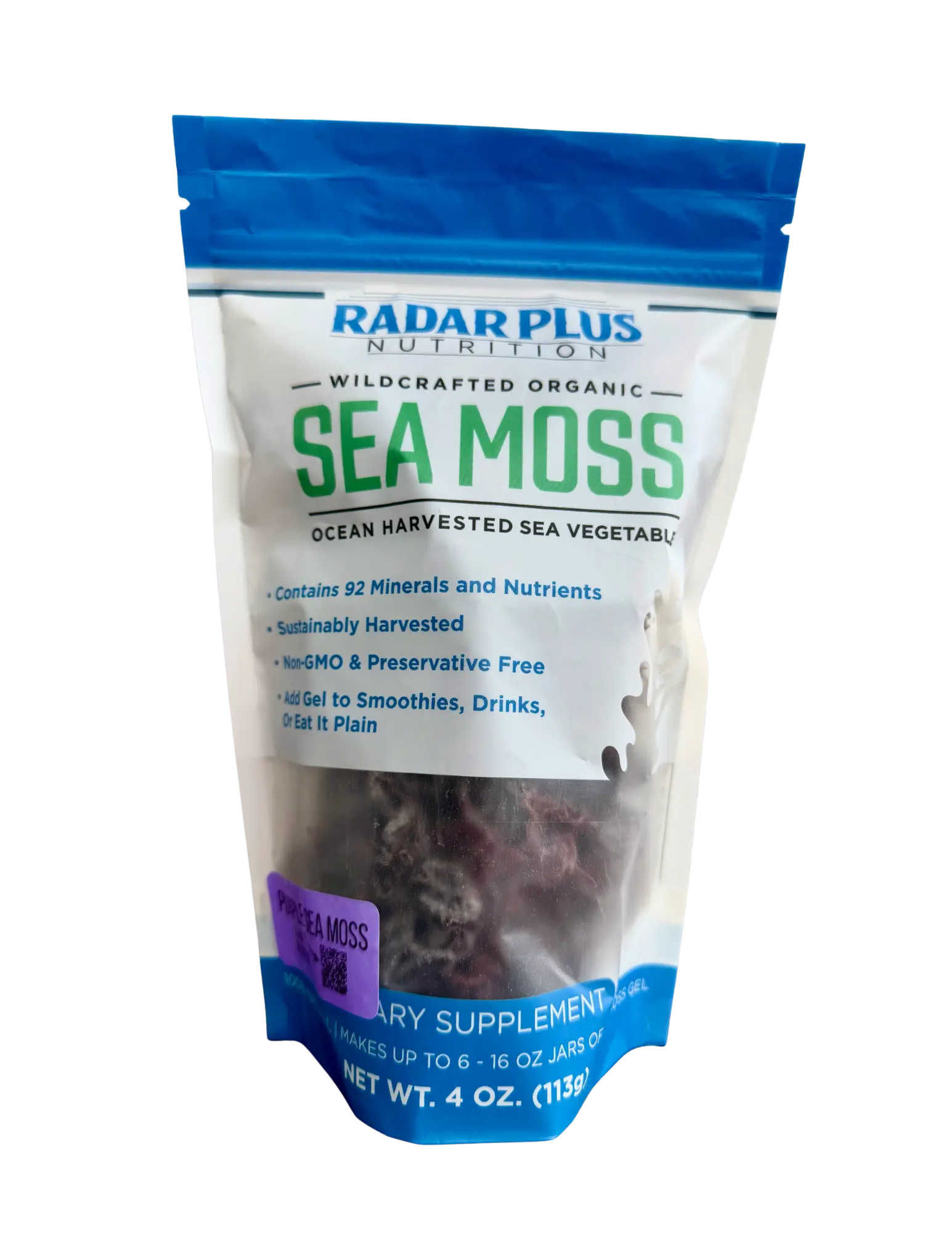 Purple Sea Moss Organic Wildcrated - Eucheuma Cottonii species from St Lucia - 4 oz dry sea moss Dried Dried