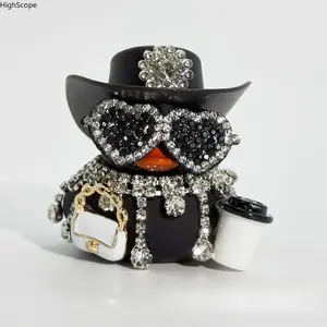 1 Pc Rhinestone-Pearl Duck Ornament, Luxury Car Dashboard Decor, Universal Truck Accessories for Car, SUV
