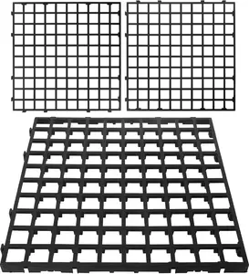 12 Units 19.5 x 19.5 Inch Permeable Pavers Gravel, Grass& Gravel Driveway System, Interlocked Pavers Gravel Grid Black PE Shed Base 1" Depth, 32 Sq Ft